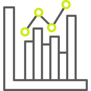 Doldurulmuş dış hatlar biçiminde bar grafik simgesi