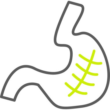 Mide ikonu. ince çizgi biçimi