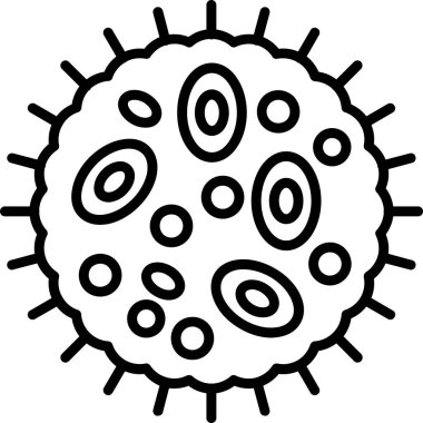 Virüs simgesi. Web için basit bakteri vektör simgeleri çizimi
