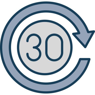 % 30 'luk yuvarlak mavi bir ikonun vektör çizimi