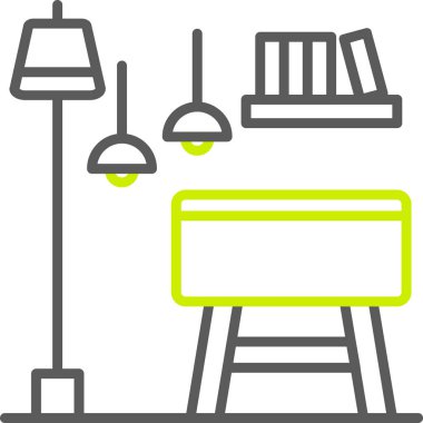 masa lambası simgesi, modern tasarım illüstrasyonu