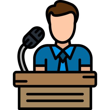 muhabir mikrofon vektör illüstrasyonu