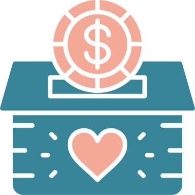 Dolar kutusu simgesi, vektör illüstrasyonu