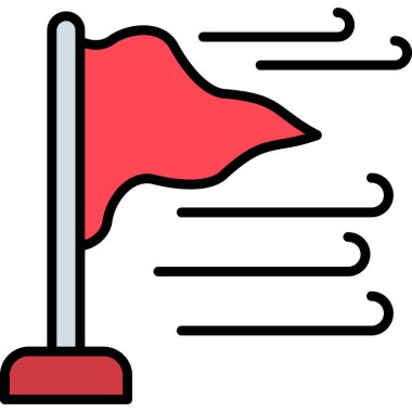 Bayrak. Web simgesi basit illüstrasyon