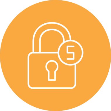 Kilit. Web simgesi basit illüstrasyon