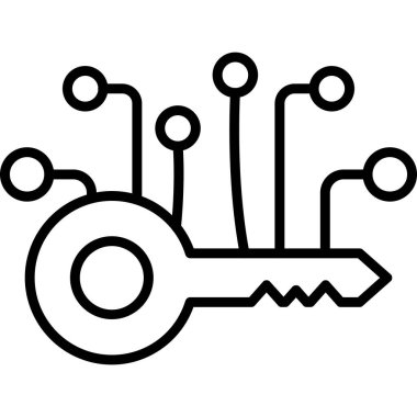 veri güvenliği anahtar simgesi ana hat biçiminde