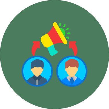 iş pazarlama dairesi simgesi düz stil