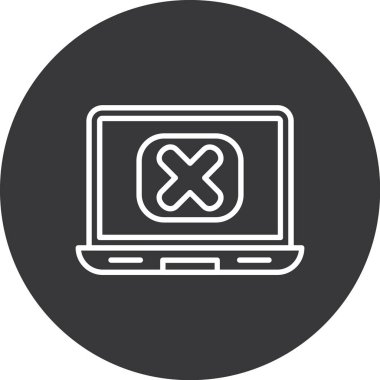 Soyut arkaplanda dizüstü bilgisayar simgesi izole edildi