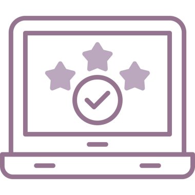 Yıldız vektör illüstrasyon tasarımı ile bilgisayar monitörü