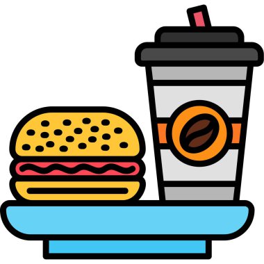 Çizgi biçiminde hamburgerlerin hızlı simgesi