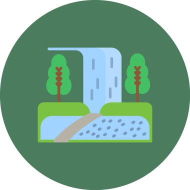 Ağaçlı bir yolun vektör illüstrasyonu