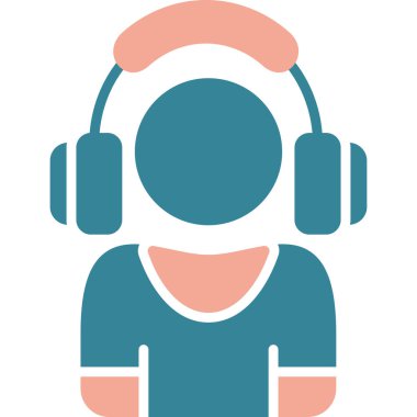 Kulaklık vektör simgesi. Grafik ve web tasarımı için izole edilmiş basit illüstrasyon.