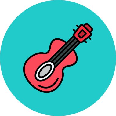 Gitar. Web simgesi basit illüstrasyon