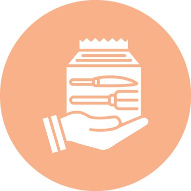 yiyecek ve içecek web vektör simgesi basit illüstrasyon