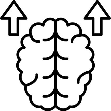 Beyin simgesi, vektör illüstrasyonu