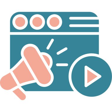 Pazarlama. Web simgesi basit illüstrasyon