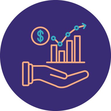 İş ve finans simgesinin vektör illüstrasyonu