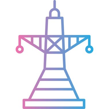 deniz feneri ikonu vektör illüstrasyonu