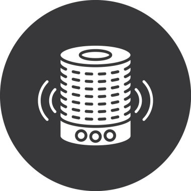 Çemberde izole edilmiş bir mikrofon simgesi çizimi