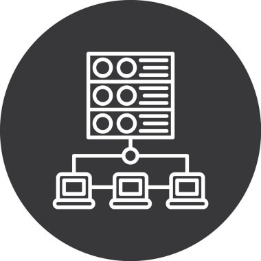 Veri veritabanı sunucu simgesi ana hat biçiminde