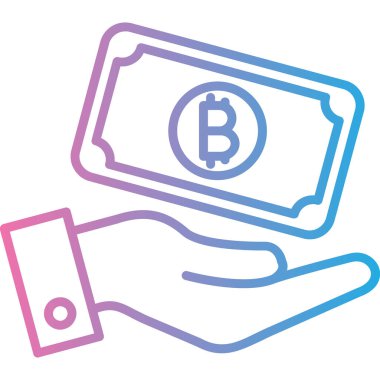 Bitcoin ve dolar simgesi ile el