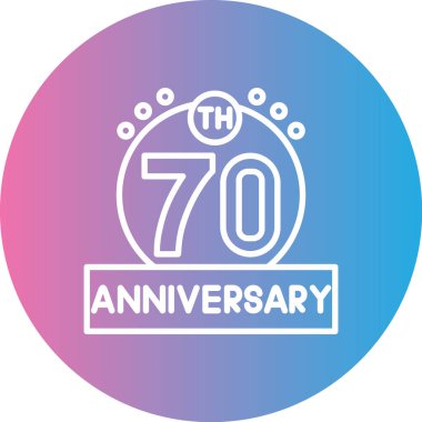70 'inci yıl dönümü kutlama vektör tasarımı illüstrasyonu