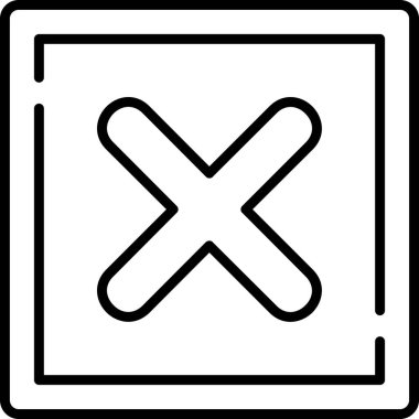 Çizgi biçimindeki çapraz simgeyi iptal et