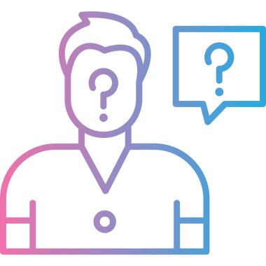 Bir sorum var. Web simgesi basit illüstrasyon