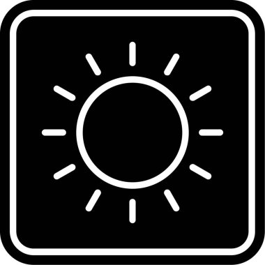 güneş web simgesi basit vektör illüstrasyonu