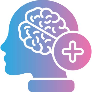 beyin ikonu vektör illüstrasyonu