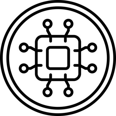 İşlemci. Web simgesi basit illüstrasyon