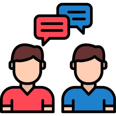 İki insan birbiriyle konuşuyor.