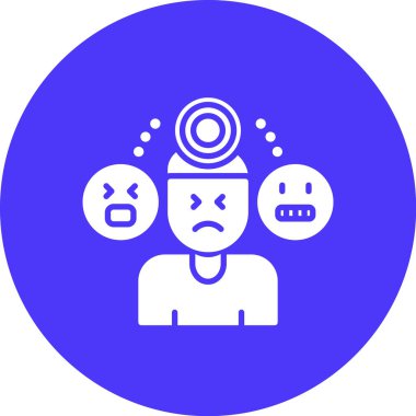 Üzgün emojinin vektör illüstrasyon simgesi, vektör illüstrasyonu