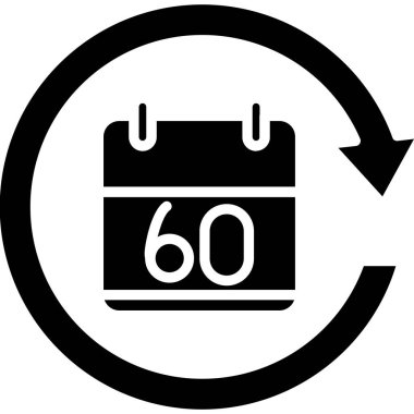 Bir takvim simgesinin vektör illüstrasyonu