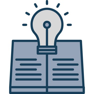 ampul fikri bilgi simgesi doldurulmuş ana hatlar biçiminde