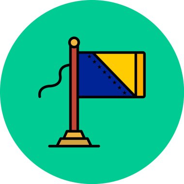 Bosna Bayrağı, Her Kullanım İçin Basit Vektör Simgesi