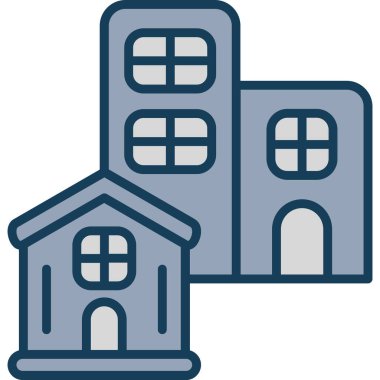 Bina. Web simgesi basit illüstrasyon