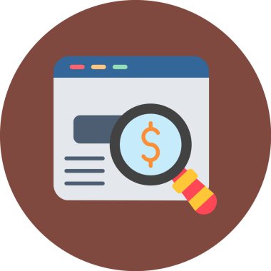 Arama düz vektör simgesi