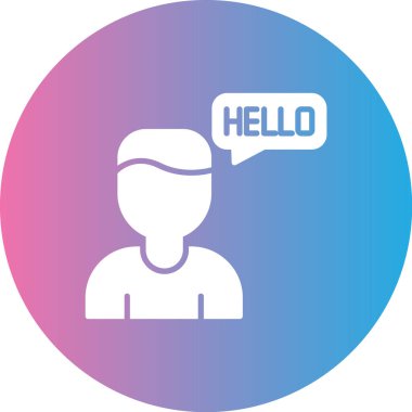 Kabarcık simgesi olan bir adamın vektör çizimi