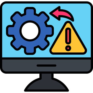 Bilgisayar onarım simgesi ana hatlar biçiminde