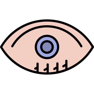 Göz simgesi. Düz renk tasarımı. vektör illüstrasyonu.