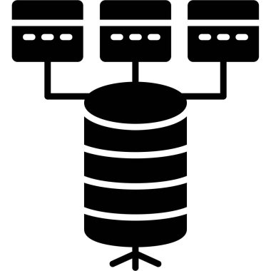 veri veritabanı ağ simgesi katı biçiminde