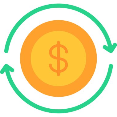 Dolar vektörü düz renk simgesi