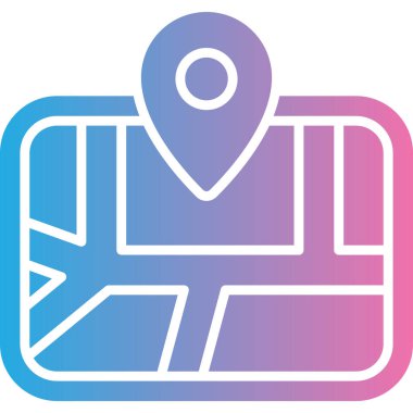 Bir harita simgesinin vektör illüstrasyonu