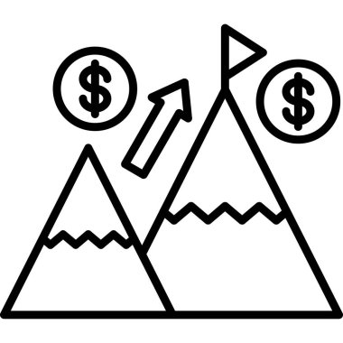 finansal grafik vektör çizgisi simgesi