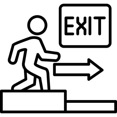 Çıkış. Web simgesi basit illüstrasyon