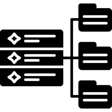 Veritabanı sunucusu simgesi, basit vektör çizim