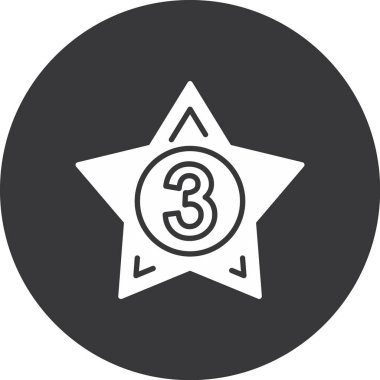 Üç, dört, üç, yıldız dairesi simgesi. Basit bir çizim. iki - yıldız dairesi yıldız ikon vektör dairesi amblemi.