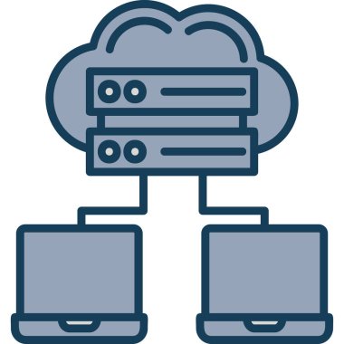 Bulut Hesaplama. Web simgesi basit illüstrasyon