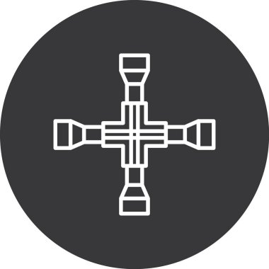 Dairedeki tek bir simgenin vektör illüstrasyonu